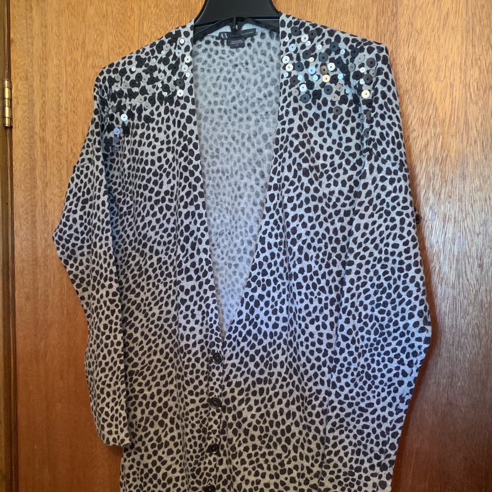 Animal print sweater by Armani Exchange.  Size S.